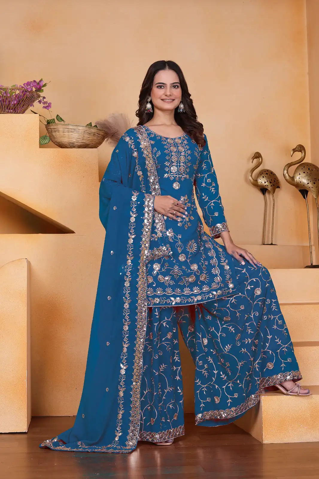 FE 99 Blue Color Fox Georgette Salwar Suit with Embroidery Work. Online Now at just ₹2549. Delivery 4-6 Working Days. Shop now. | Jump Suits, Salwar suit, Casual Suits, Creative suits, Designer Suits, Palazzo Suits, Party Wear Suits, Patiala Suits, Straight Suits