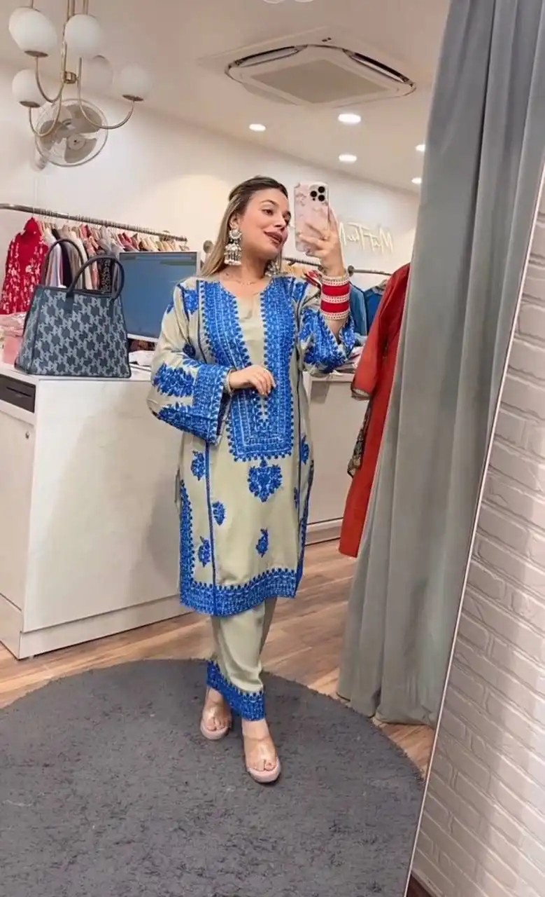 ₹2149 | KF 1694 Blue in Color Jam Cotton Embroidery Work Salwar Suit . Available at ₹2149 only. Delivery 4-6 Working Days. Shop now. | Jump Suits, Salwar suit, Casual Suits, Creative suits, Designer Suits, Palazzo Suits, Party Wear Suits, Patiala Suits, Straight Suits