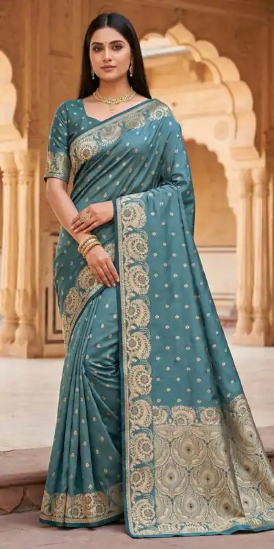 ₹2149 | MB 8 Blue in Blue Color Satin Silk Zari Work & Lace Work Saree . Available at ₹2149 only. Delivery 4-6 Working Days. Shop now. | Sarees, Bollywood Sarees, Creative Sarees, Designer Sarees, Embroidered Sarees, Ethnic Saree, Modern Digital sarees, Party Wear Sarees
