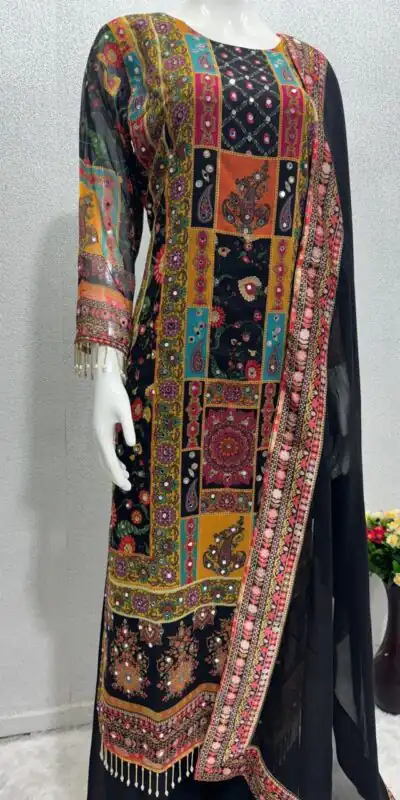 ST 113 Black Georgette Salwar Suit Perfect for Wedding, Party, Lohri, Pooja, Cultural Events – . Get it for ₹1899. Delivery 4-6 Working Days. Shop n | Jump Suits, Salwar suit, Casual Suits, Creative suits, Designer Suits, Palazzo Suits, Party Wear Suits, Patiala Suits, Straight Suits