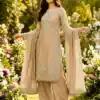 Cream Organza Silk With Sequence Work Salwar Suit