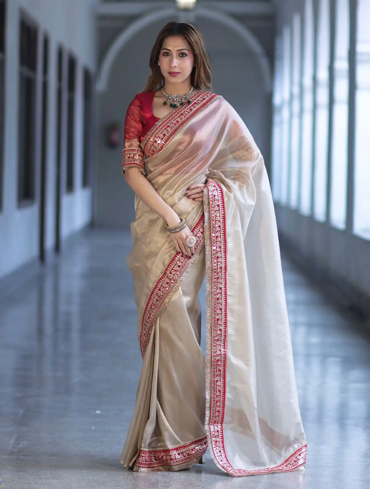 NC 5559 Cream Soft Twil Net Saree. Perfect for Wedding, Party, Onam, Family Gatherings, Mehendi – Festive Deal ₹1849. Delivery 4-6 Working Days | Sarees, Bollywood Sarees, Creative Sarees, Designer Sarees, Embroidered Sarees, Ethnic Saree, Modern Digital sarees, Party Wear Sarees