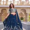 Ram 161 Navy Blue in Color Vichitra Silk Embroidery Work Lehenga Choli . Now at just ₹3149. Delivery 4-6 Working Days. Shop now. | Lehenga, Bollywood Lehenga, Creative Lehenga, Designer Lehenga, Embroidered Lehenga, Party Wear Lehenga