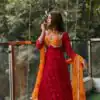 Perfect Red Faux Georgette Digital Print Salwar Suit