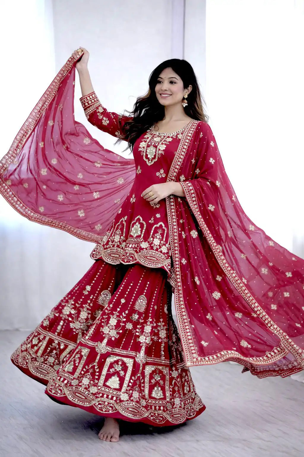 ₹2399 | WW 1250 Red Faux Georgette With 5 mm Sequence Work Salwar Suit Wedding, Party, Festive, Events Etc. Expected Delivery 4-6 Working Days @2399/- | Jump Suits, Salwar suit, Casual Suits, Creative suits, Designer Suits, Palazzo Suits, Party Wear Suits, Patiala Suits, Straight Suits