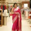 Red Soft Lichi Silk On All Over Border Saree