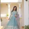 KA 1078 Sky Blue Faux Georgette Gown Perfect for Wedding, Party, Makar Sankranti, Karwa Chauth, Ethnic Day – . Now at just ₹3349. Delivery 4-6 Working D | Gowns, Bollywood Gowns, Creative Gowns, Designer Gowns, Embroidered Gowns, Party Wear Gowns