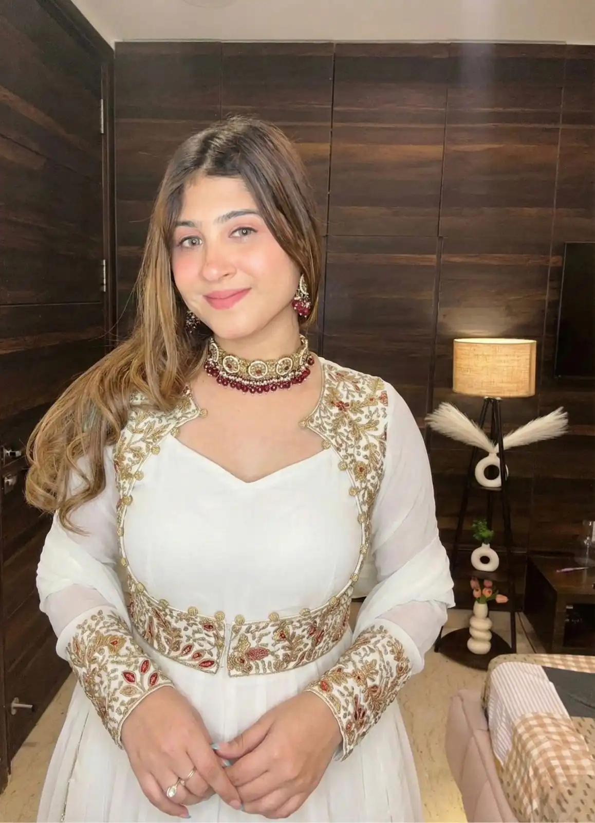 ₹2449 | MF 496 White Faux Georgette Salwar Suit with Lace Work & Embroidery Work. Special Price ₹2449. Delivery 4-6 Working Days. Shop now. | Jump Suits, Salwar suit, Casual Suits, Creative suits, Designer Suits, Palazzo Suits, Party Wear Suits, Patiala Suits, Straight Suits