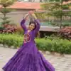 Cool Purple Faux Georgette Gamathi Work Gown