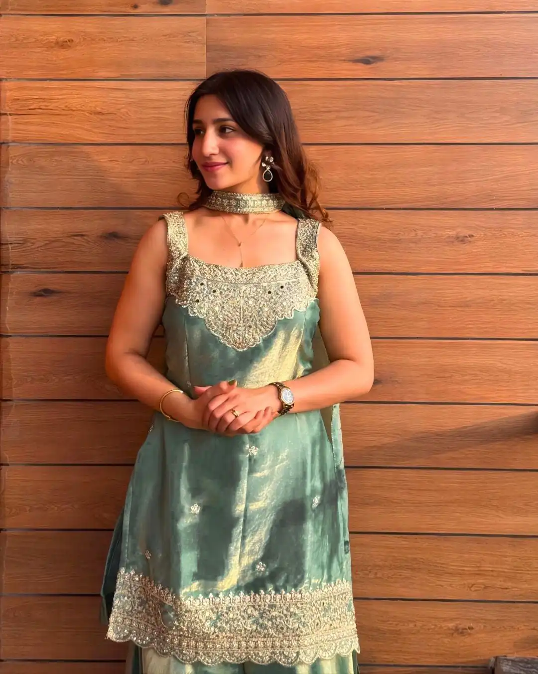 Elegant Green Fandy Silk Embroidery Work Salwar Suit