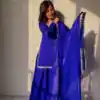 Elegant Royal Blue Fandy Silk Embroidery Work Salwar Suit