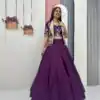 Fancy Purple Chinon Embroidery Work Lehenga Choli