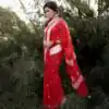 Fancy Red Soft Lilan Slab Jacquard Work Saree