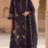 Fancy Wine Crunchy Embroidery Work Salwar Suit