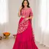 Lovely Black French Crape Embroidery Work Saree