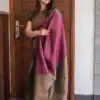 Pretty Maroon Lichi Silk Jacquard Work Saree