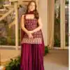 Stylist Red Blooming Faux Georgette Embroidery Work Salwar Suit