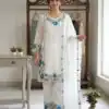 Super Blue Fox Georgette With Embroidery Work Salwar Suit