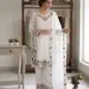 Super Pink Fox Georgette With Embroidery Work Salwar Suit