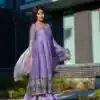 Trendy Lavender Fendy Silk Thread Work Anarkali Suit