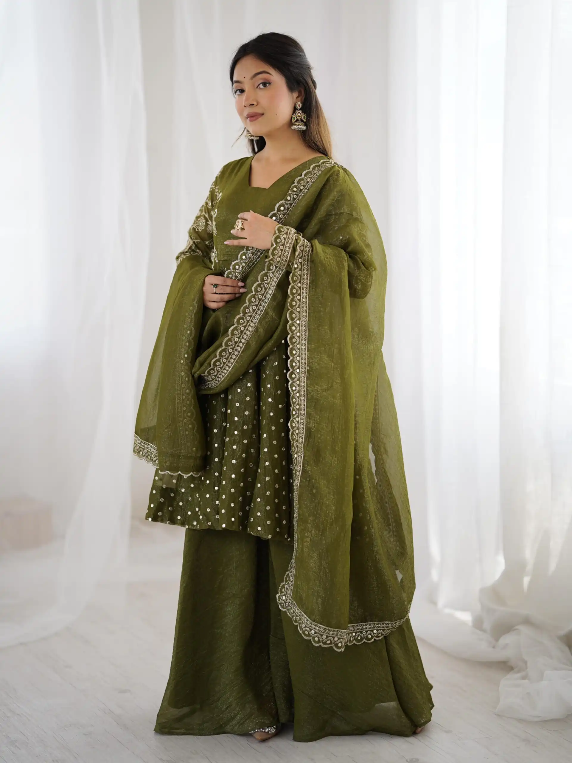 ZSR 3134 Mahendi Crunchy Silk Salwar Suit Perfect for Wedding, Party, Sangeet, Anniversary, Housewarming Introductory Price ₹2399. Delivery 4-6 | Jump Suits, Salwar suit, Casual Suits, Creative suits, Designer Suits, Palazzo Suits, Party Wear Suits, Patiala Suits, Straight Suits