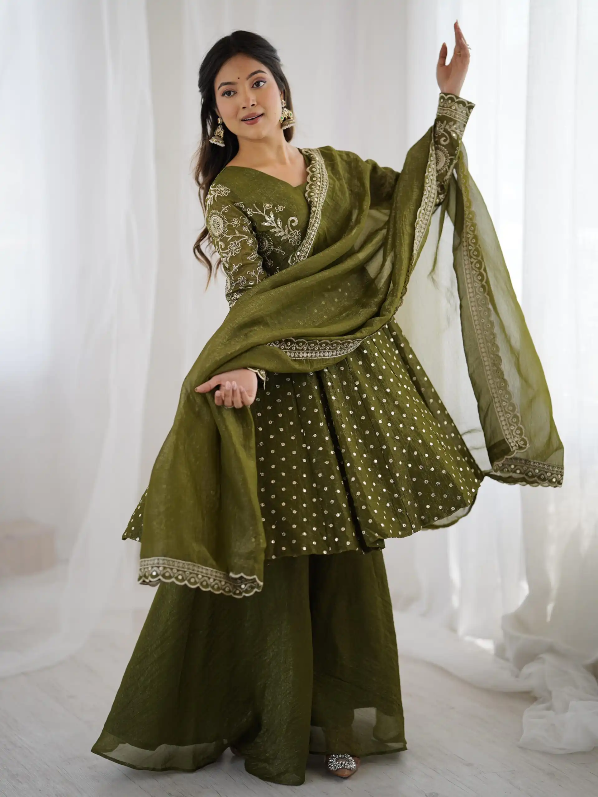 ZSR 3134 Mahendi Crunchy Silk Salwar Suit Perfect for Wedding, Party, Sangeet, Anniversary, Housewarming Introductory Price ₹2399. Delivery 4-6 | Jump Suits, Salwar suit, Casual Suits, Creative suits, Designer Suits, Palazzo Suits, Party Wear Suits, Patiala Suits, Straight Suits