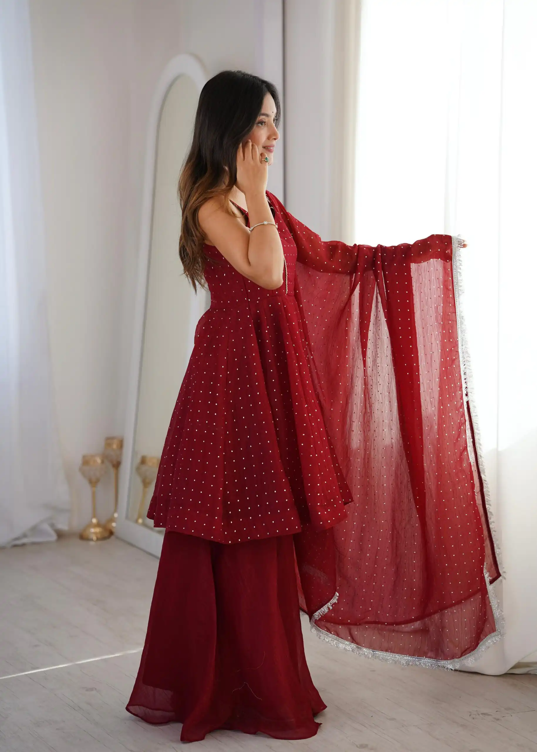 JF 046 Maroon Crunchy Silk Salwar Suit Perfect for Wedding, Party, Sangeet, Anniversary, Housewarming Introductory Price ₹2099. Delivery 4-6 | Jump Suits, Salwar suit, Casual Suits, Creative suits, Designer Suits, Palazzo Suits, Party Wear Suits, Patiala Suits, Straight Suits