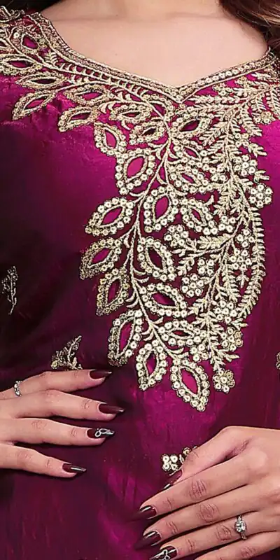 Classic Wine Fendy Silk Sequence Work Salwar Suit