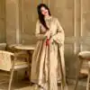 Fancy Chiku Roman Silk Embroidery Cut Work Gown