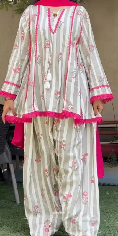 Fancy Grey Natural Crep Digital Print Work Salwar Suit