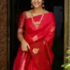 Glowing Red Soft Lichi Silk Jacquard Work Saree
