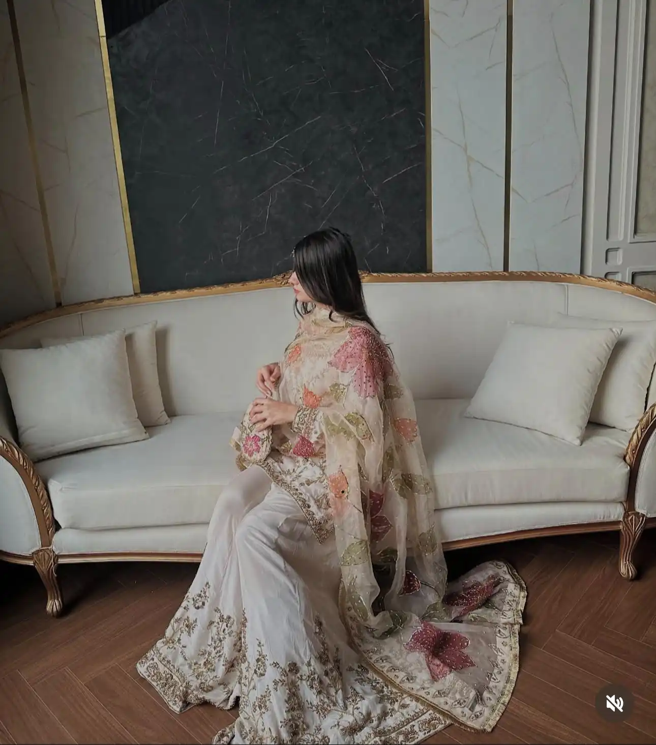 Perfect Off White Chinon Silk Embroidery Work Salwar Suit