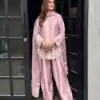 Pretty Pink Natural Crep Silk Embroidery Salwar Suit
