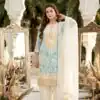 Shiny Blue Diamond Georgette Sequins Work Salwar Suit