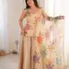 Special Chiku Tabby Organza Silk Brush Print Work Salwar Suit