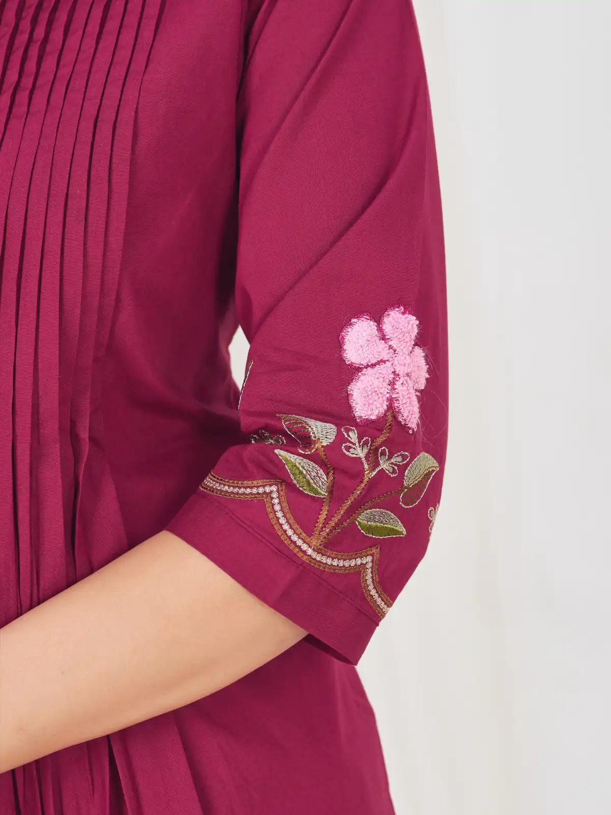 Stylist Pink Pure Cotton Embroidery Cut Work Salwar Suit