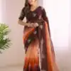 Super Brown Fendy Silk Embroidery Work Saree