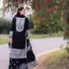Unique Black Faux Georgette Embroidery Work Salwar Suit