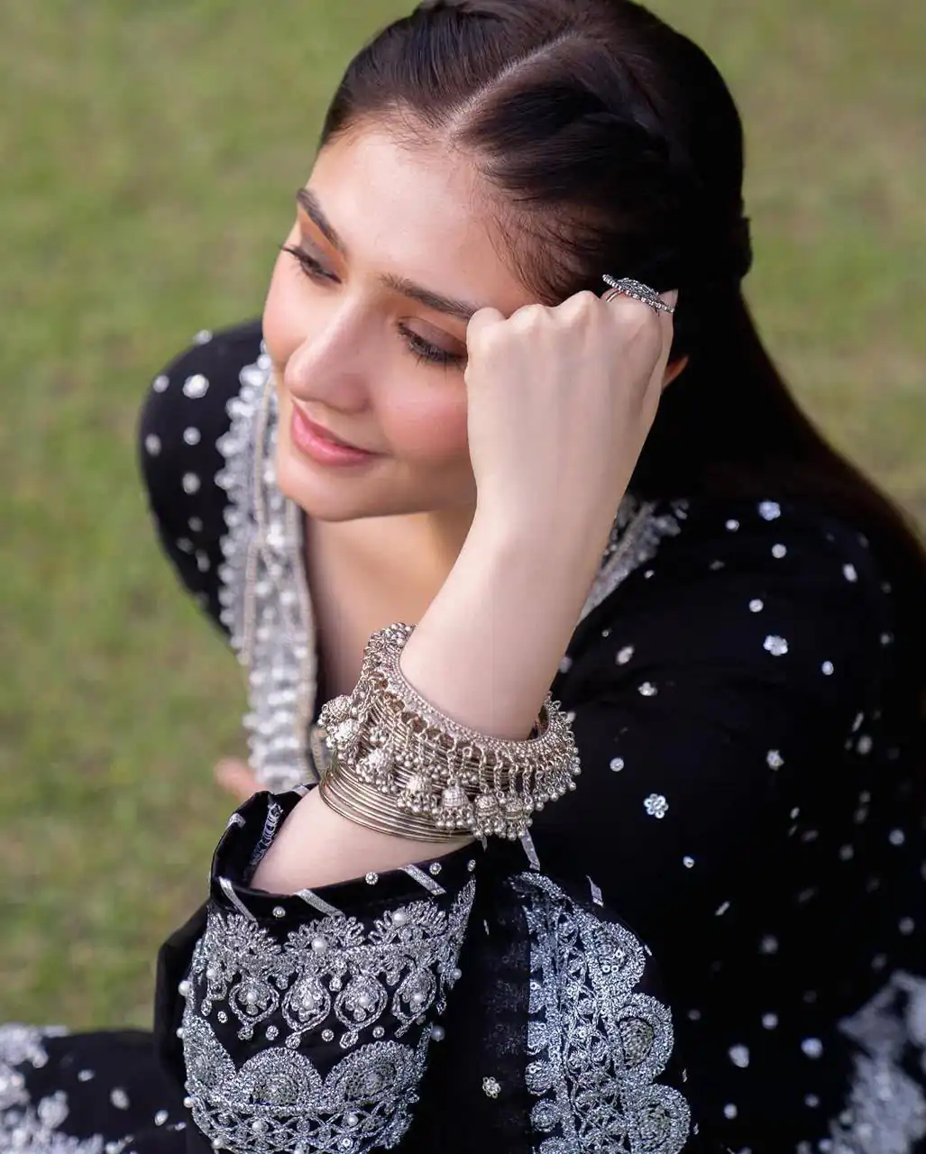 Unique Black Faux Georgette Embroidery Work Salwar Suit