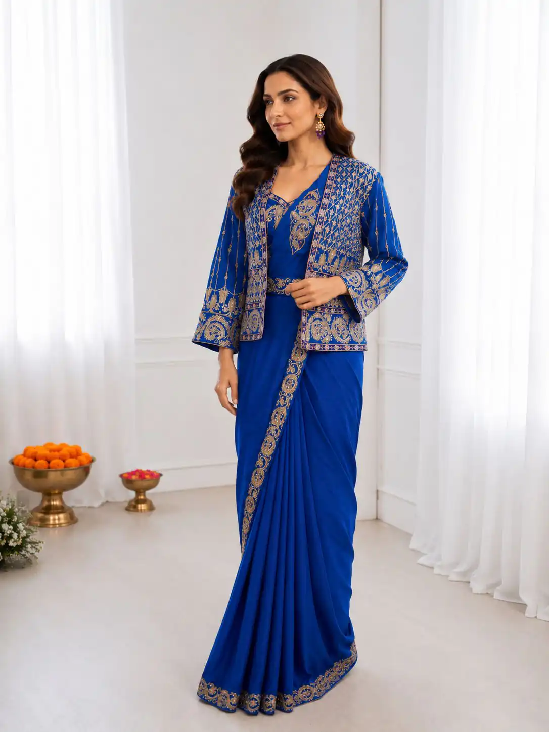 BB 64 Blue Crep Silk Saree with Embroidery Work & Sequins Work. Affordable Price ₹2499. Delivery 4-6 Working Days. Shop now. | Sarees, Bollywood Sarees, Creative Sarees, Designer Sarees, Embroidered Sarees, Ethnic Saree, Modern Digital sarees, Party Wear Sarees
