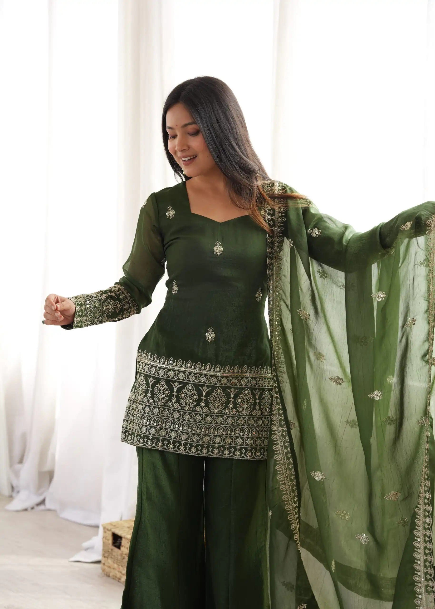 KB 301 Mahendi Crunchy Silk Salwar Suit Perfect for Wedding, Party, Sangeet, Anniversary, Housewarming Introductory Price ₹2049. Delivery 4-6 | Jump Suits, Salwar suit, Casual Suits, Creative suits, Designer Suits, Palazzo Suits, Party Wear Suits, Patiala Suits, Straight Suits