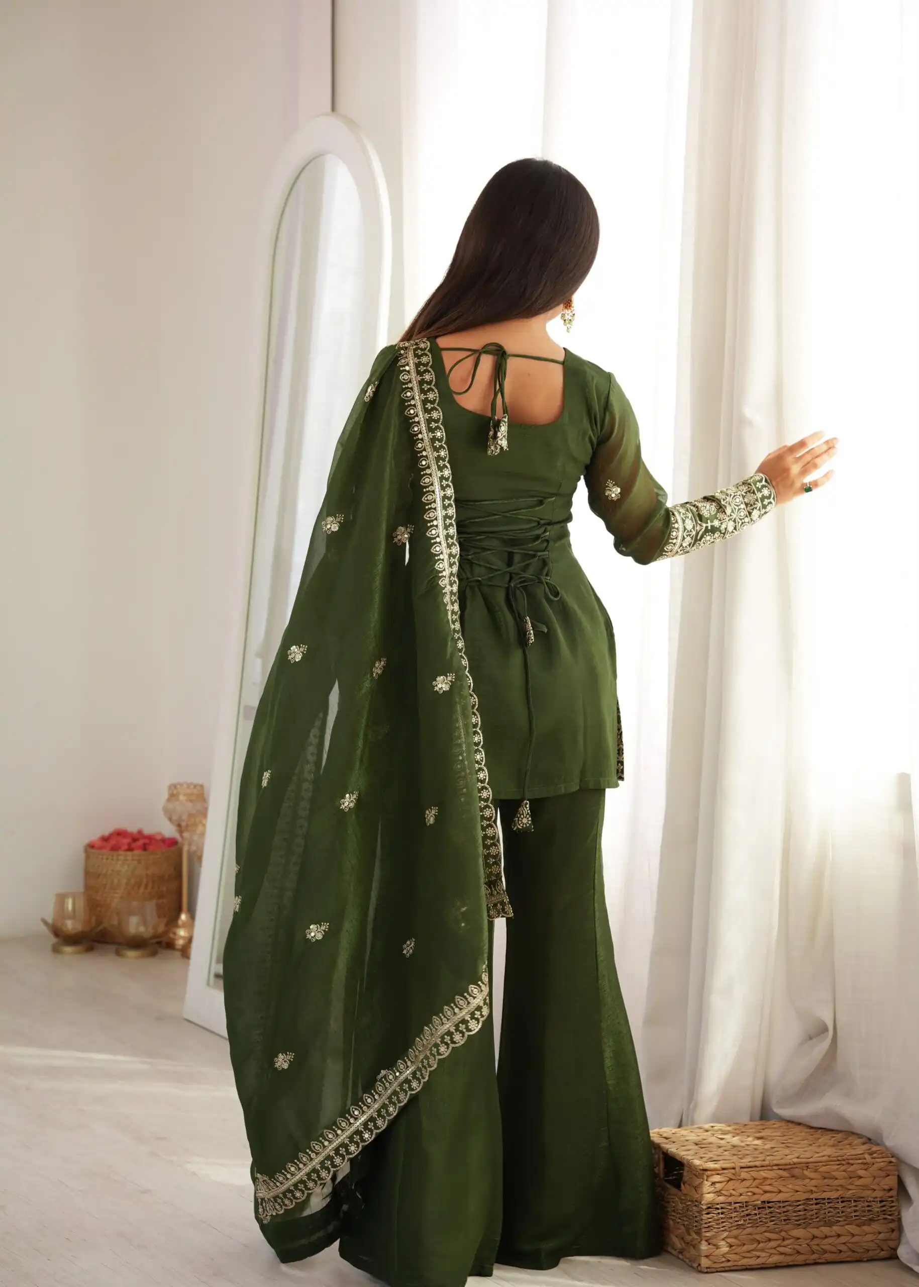 KB 301 Mahendi Crunchy Silk Salwar Suit Perfect for Wedding, Party, Sangeet, Anniversary, Housewarming Introductory Price ₹2049. Delivery 4-6 | Jump Suits, Salwar suit, Casual Suits, Creative suits, Designer Suits, Palazzo Suits, Party Wear Suits, Patiala Suits, Straight Suits