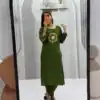 Aglow Green Roman Silk Hand Work Salwar Suit