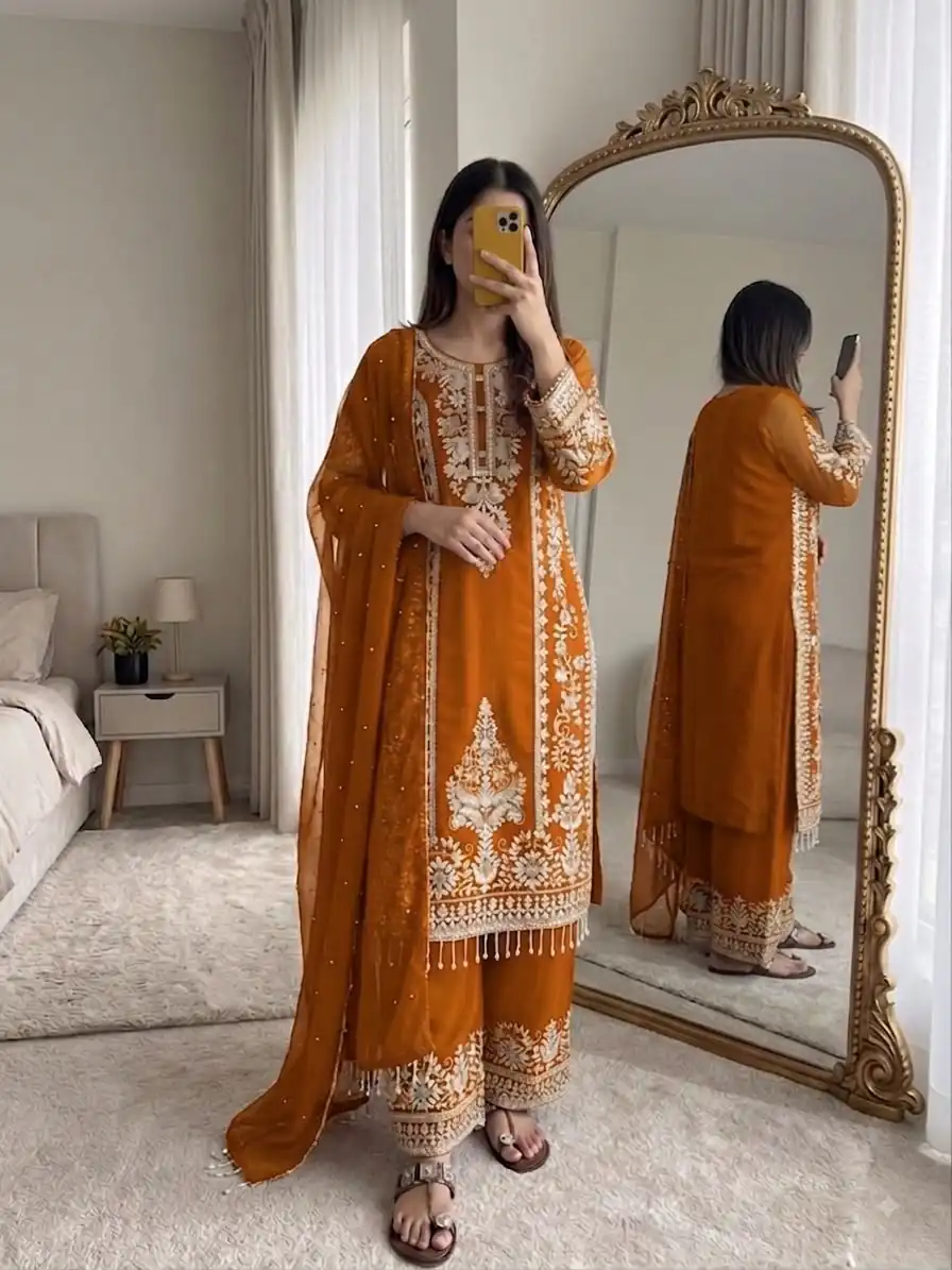 Classic Mastered Faux Georgette Embroider Work Salwar Suit