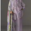 Fancy Lavender Cambric Cotton Embroidery Work Salwar Suit