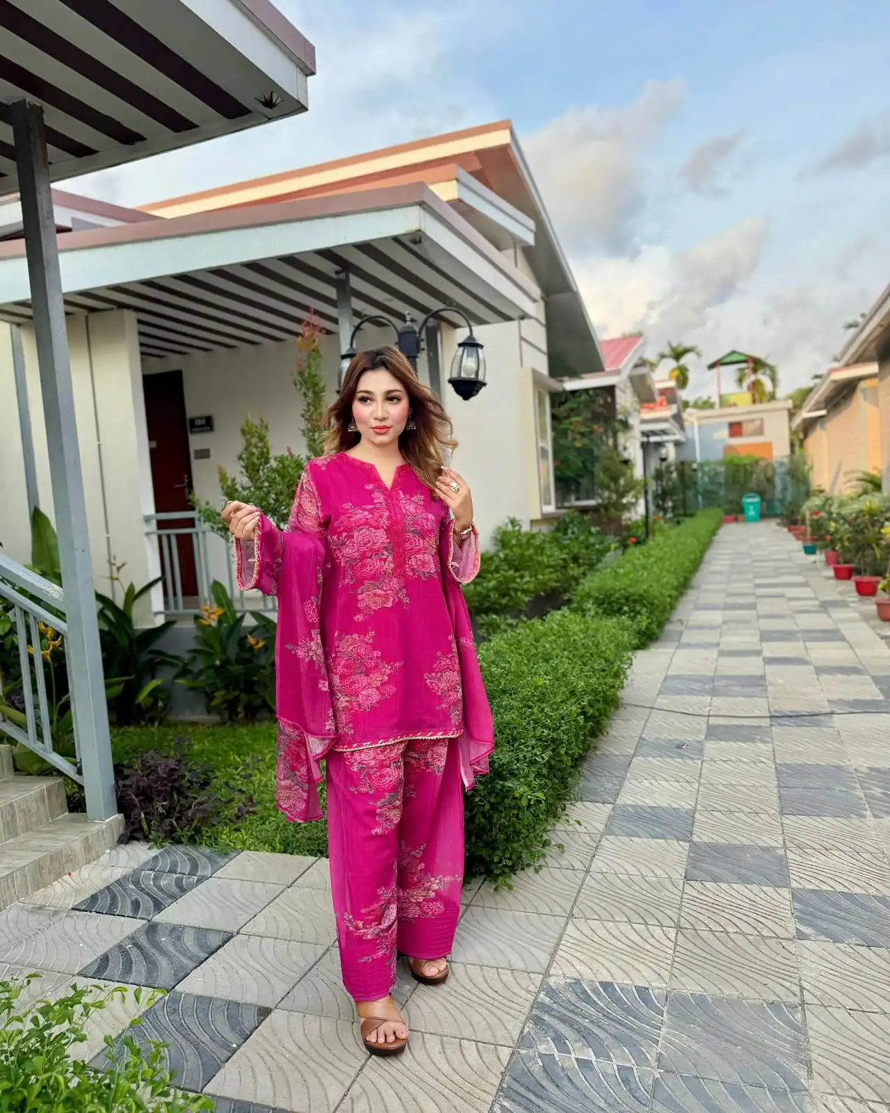 Fancy Rani Pink Faux Georgette Digital Print Salwar Suit