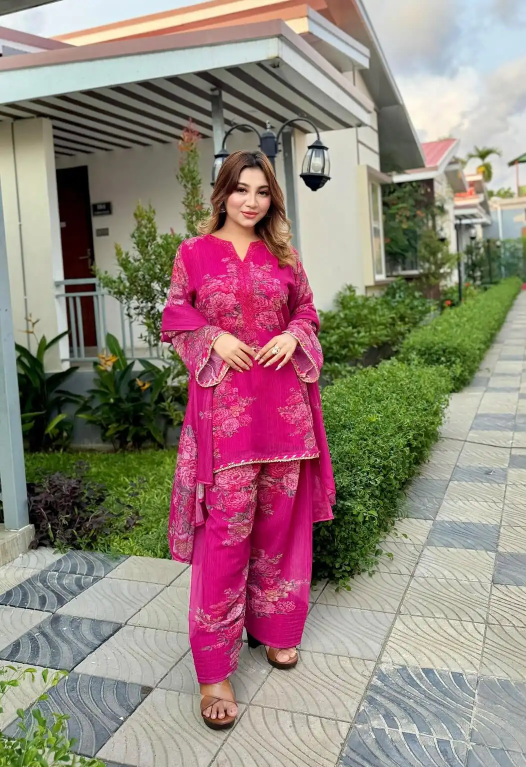 Fancy Rani Pink Faux Georgette Digital Print Salwar Suit