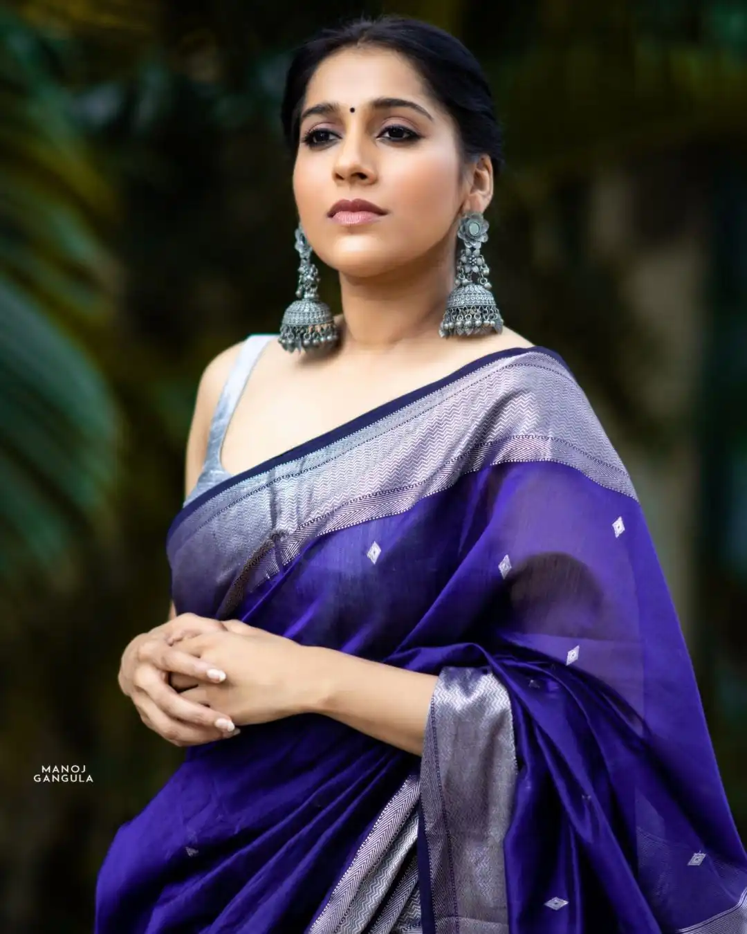 Fancy Royal Blue Soft Lichi Silk Lace Work Saree