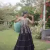 Grand Black Kora Cotton Kutchi Patch Work Lehenga Choli