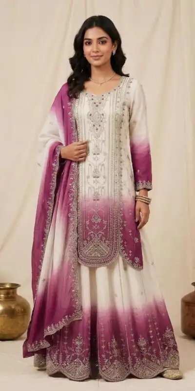 Grand Pink Star Georgette Embroider Work Salwar Suit